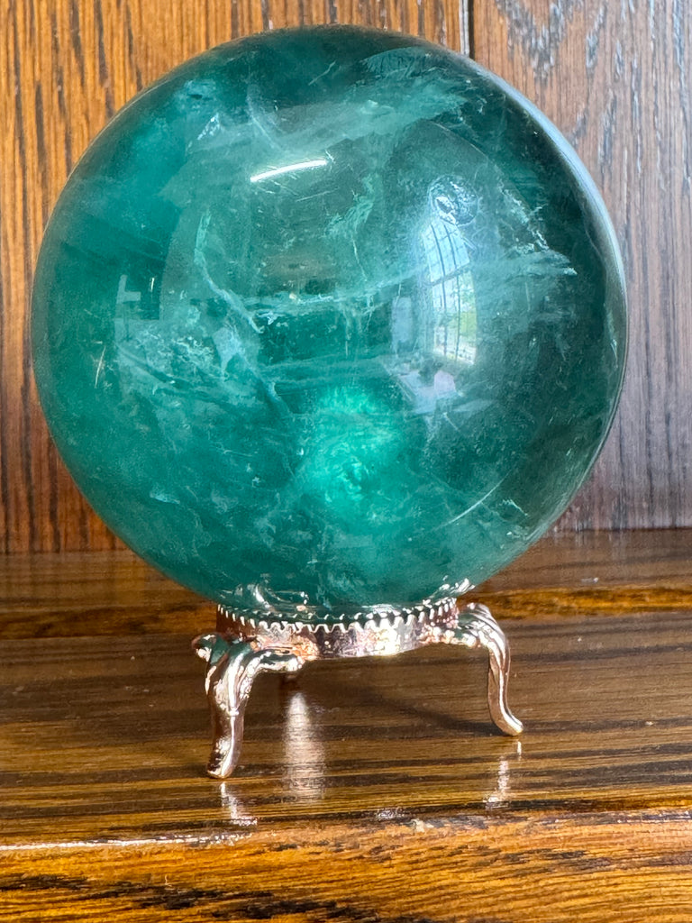 Green Fluorite Sphere  #2 592g- Concentration