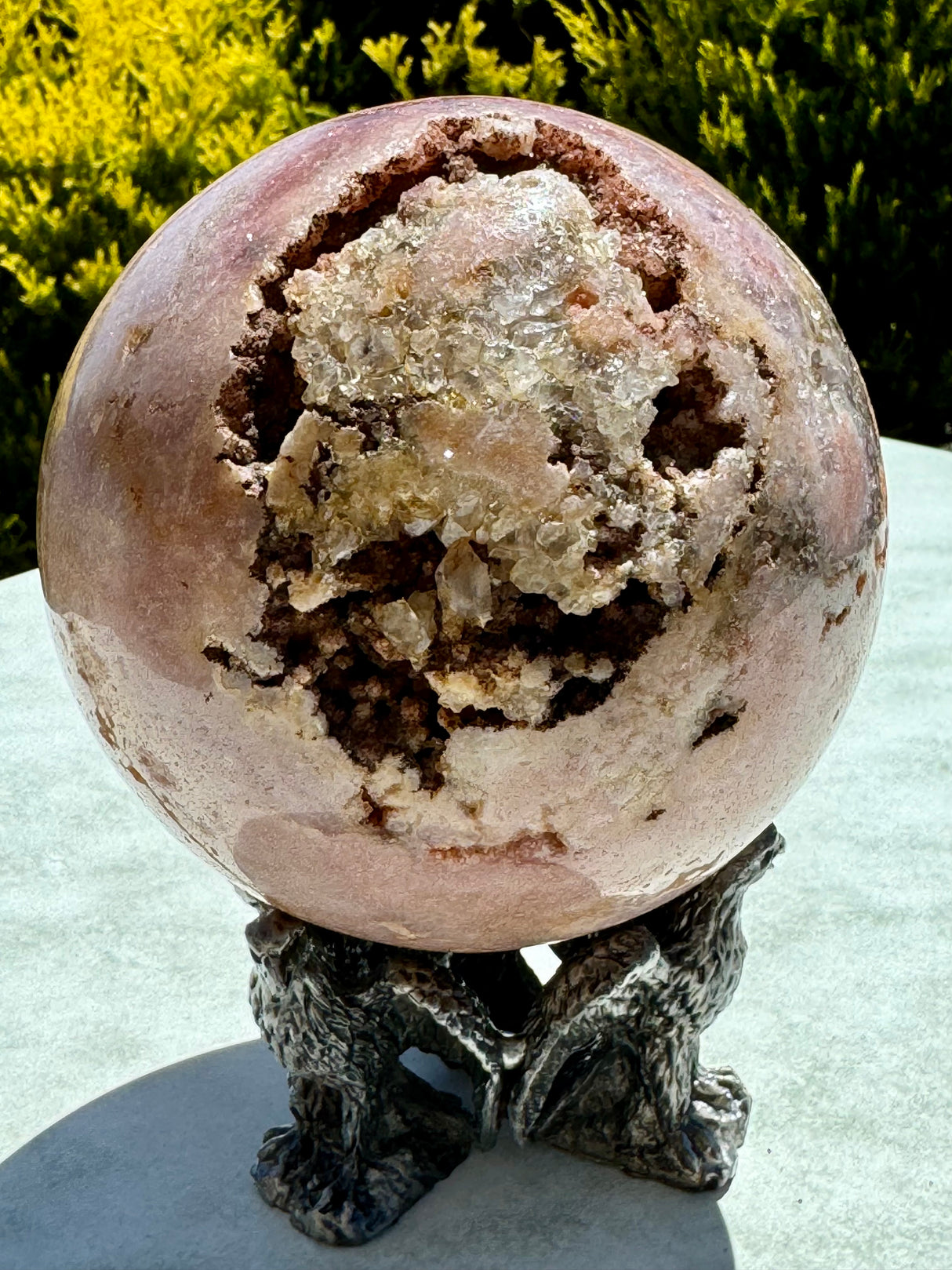 Pink Amethyst Sphere 2.421 Kilos 14cm- “ I am a strong and loving person”.