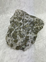 Pyrite Specimen on Quartz with flashes of Malachite - 1.751Kikos RARE - Protection & Energy