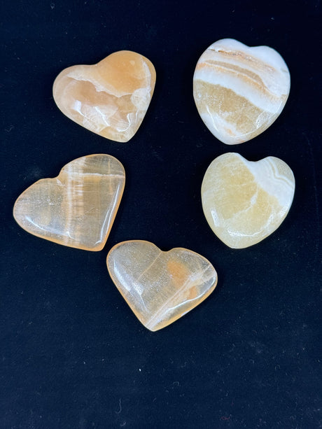 Orange Calcite Heart - "My mind is filled with new, creative ideas."