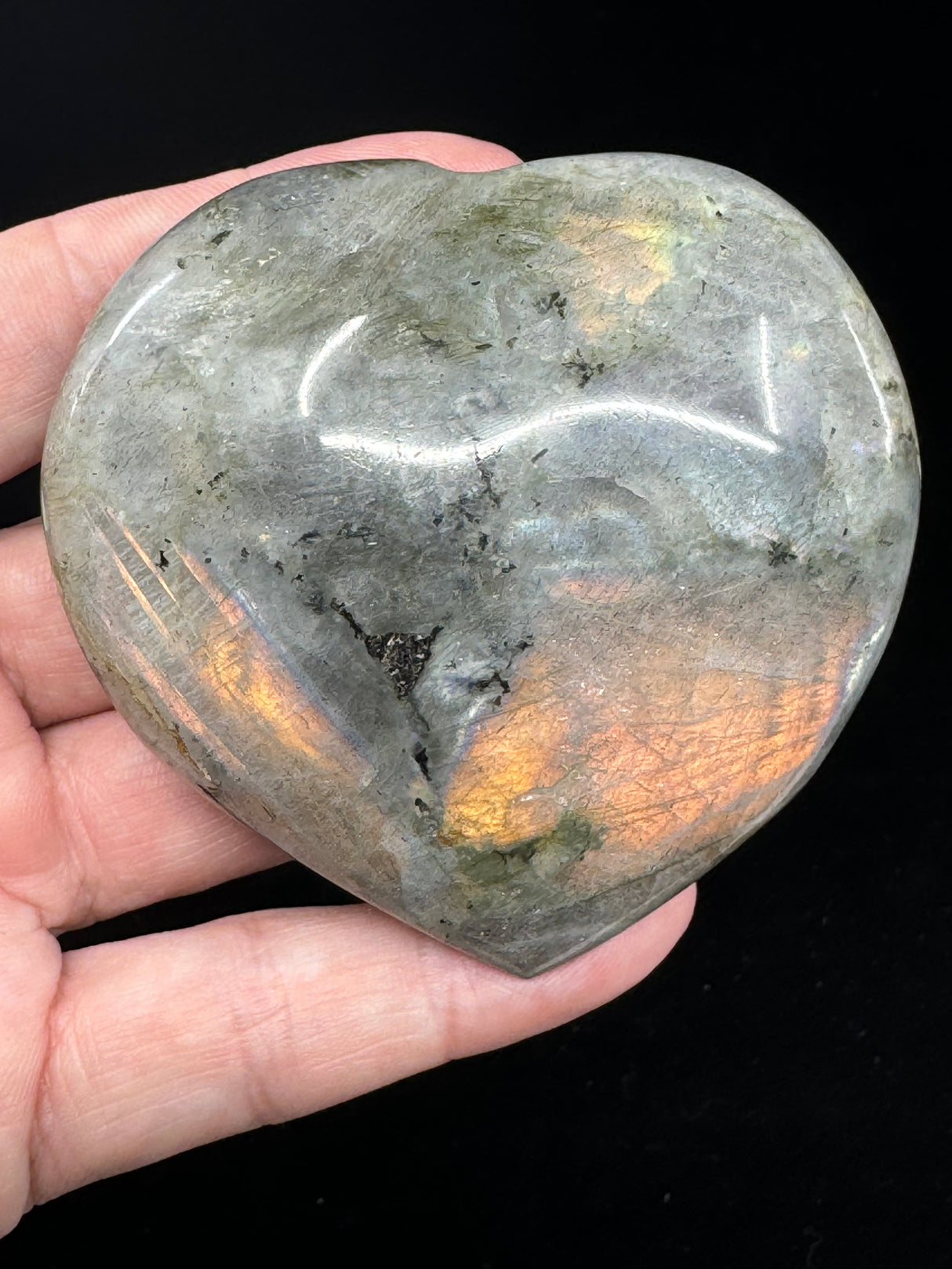 Labradorite Heart 190g - “I welcome change and transformation into my life”.