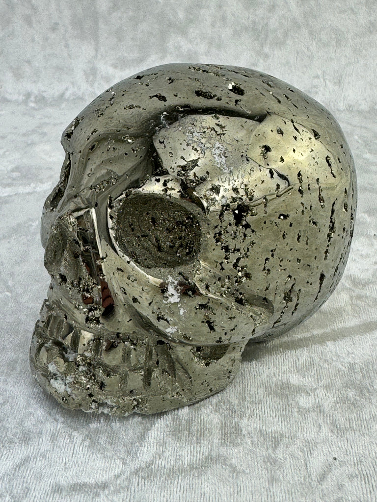 Pyrite Skull Carving #4 - 1.256kilos - Protection & Energy