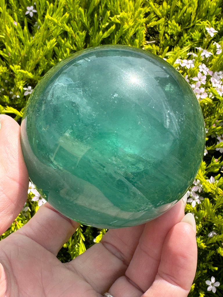 Green Fluorite Sphere  #2 592g- Concentration