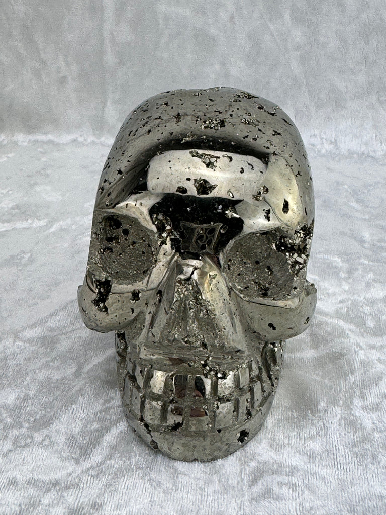 Pyrite Skull Carving #2 - 1.34kilos - Protection & Energy