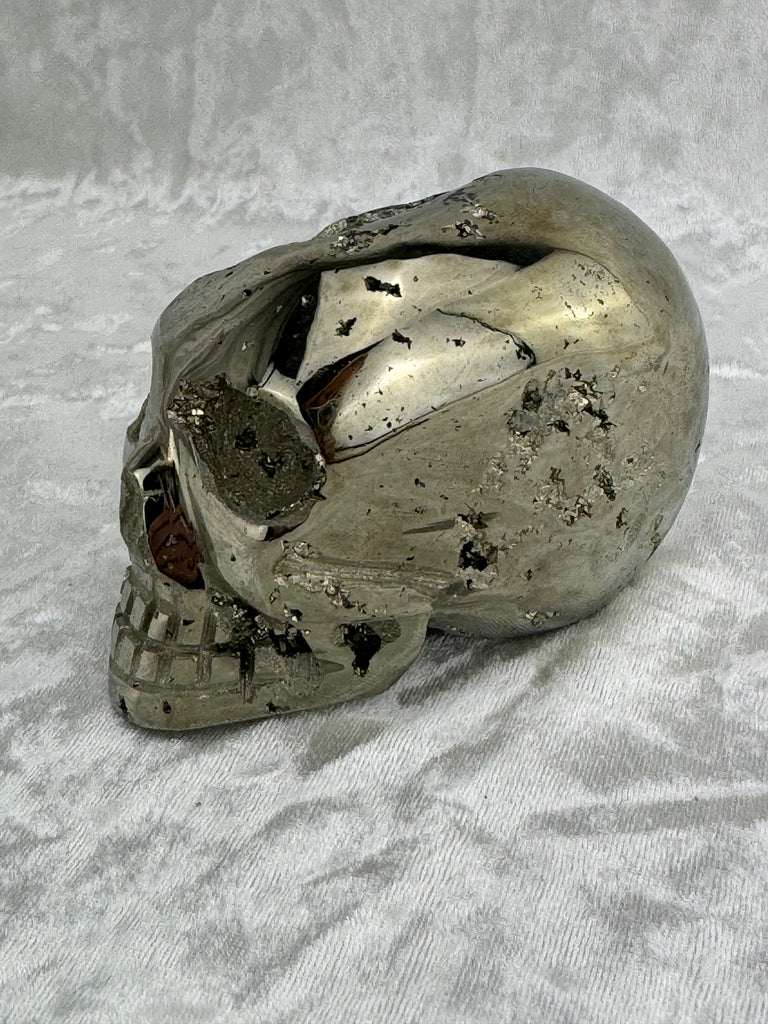 Pyrite Skull Carving #7 - 1.044kilos - Protection & Energy