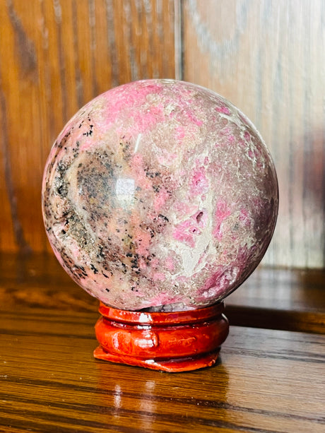 Cobaltoan Calcite Sphere #5 170g - A rare crystal also known as Aphrodite Stone and Salrose Stone