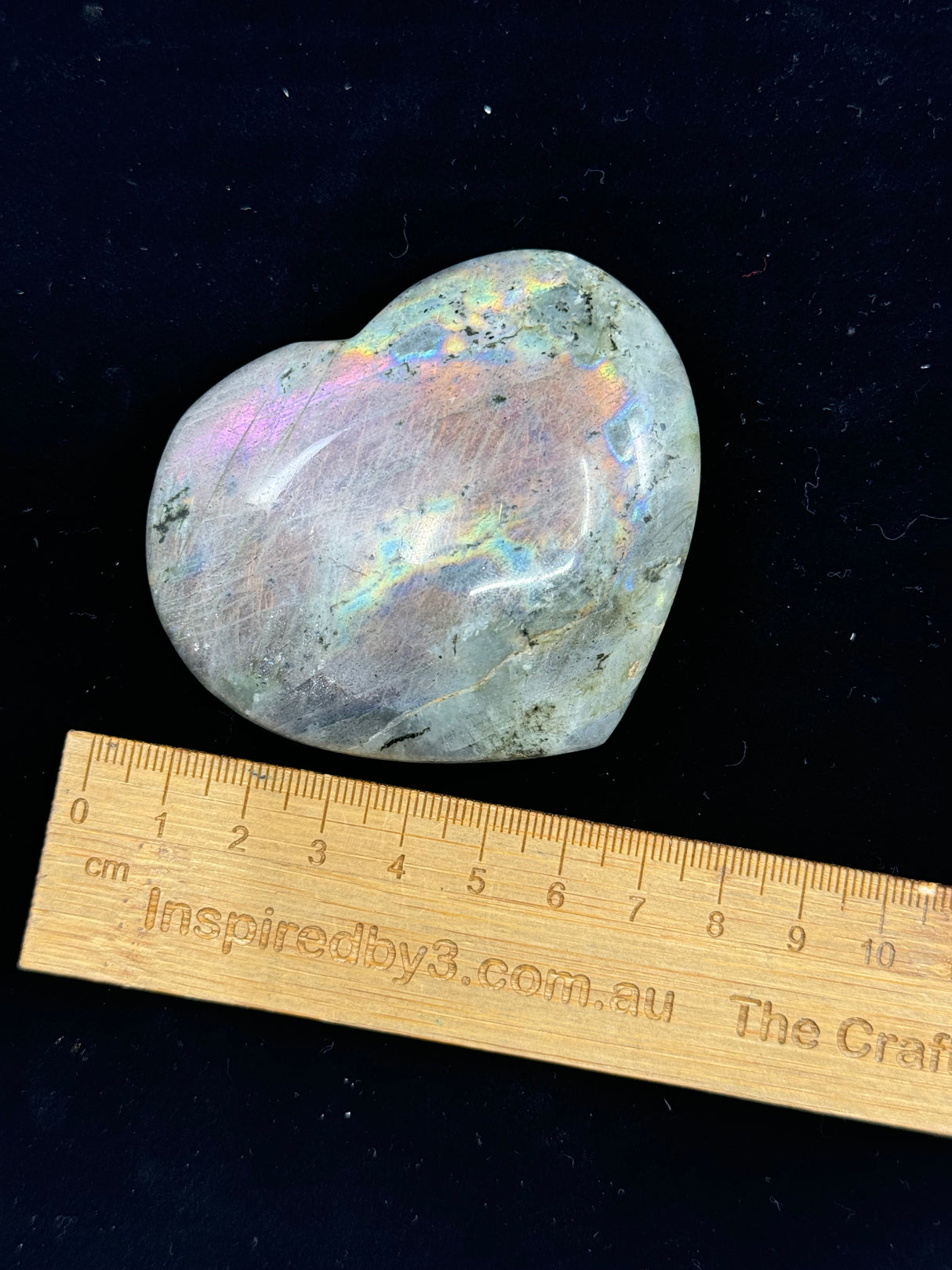 Labradorite Heart 140g - “I welcome change and transformation into my life”.