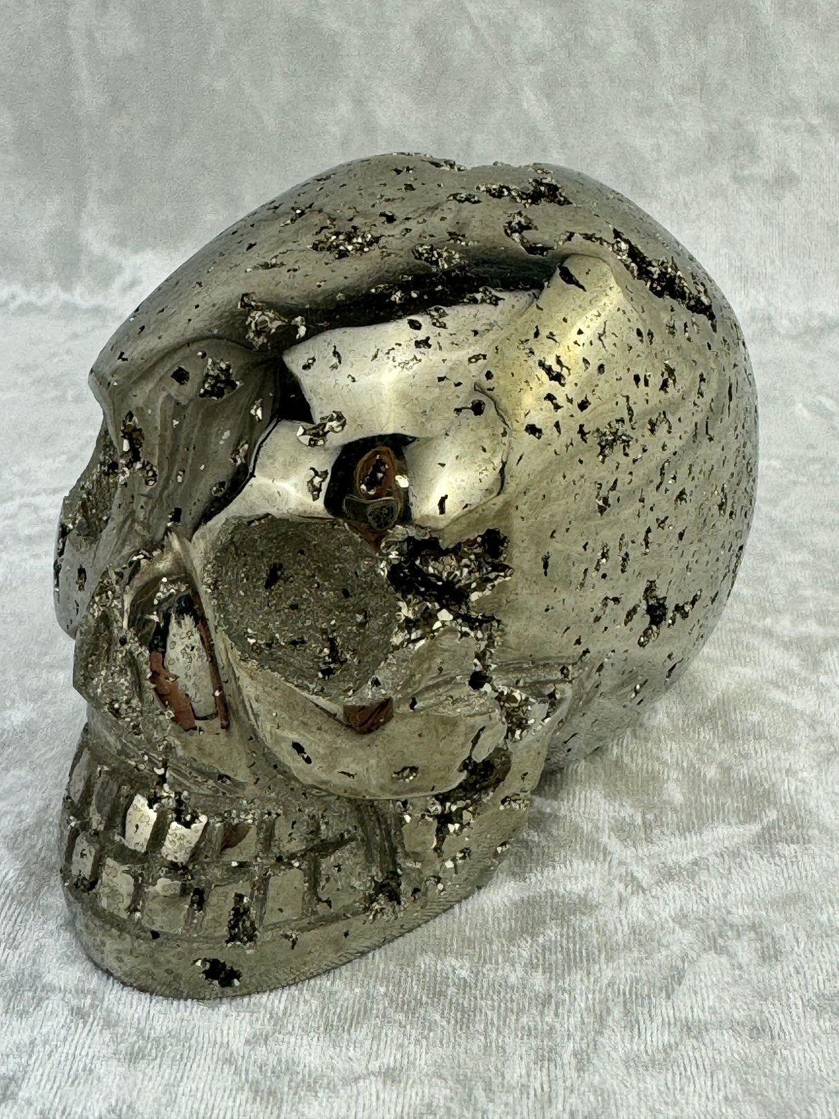 Pyrite Skull Carving #2 - 1.34kilos - Protection & Energy