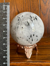 Black Tourmaline in Quartz Sphere 362g- Protection