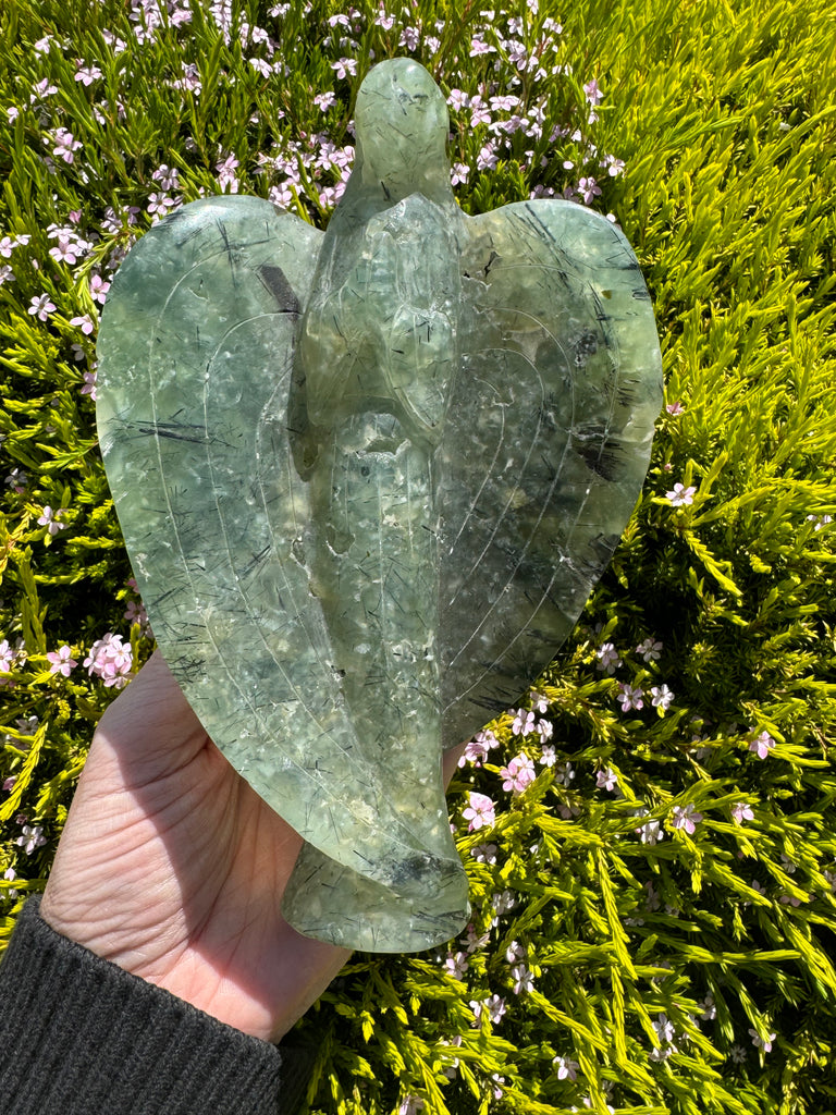 Prehnite and Epidote Angel Carving - 876g 18cm