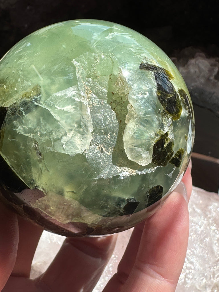 Prehnite and Epidote Sphere #3 450g 7cm