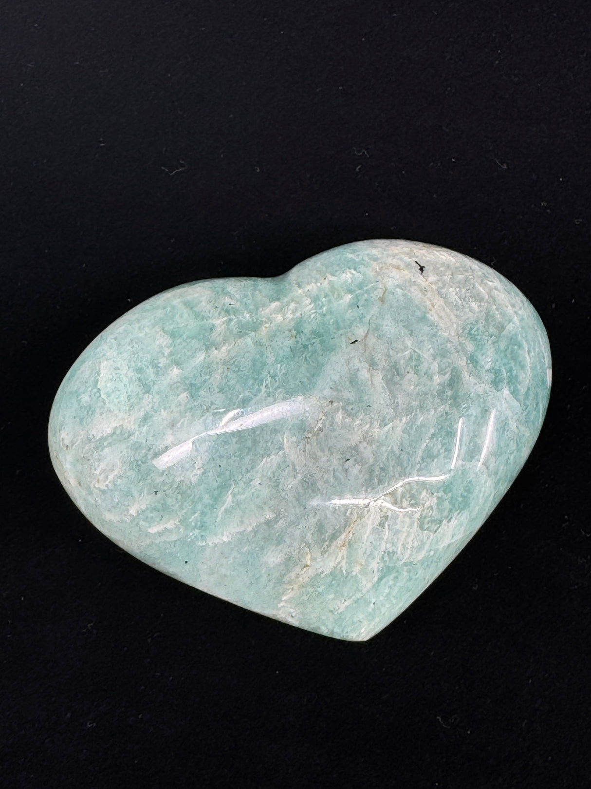 Amazonite Heart 155g - "I speak my truth with courage and confidence".