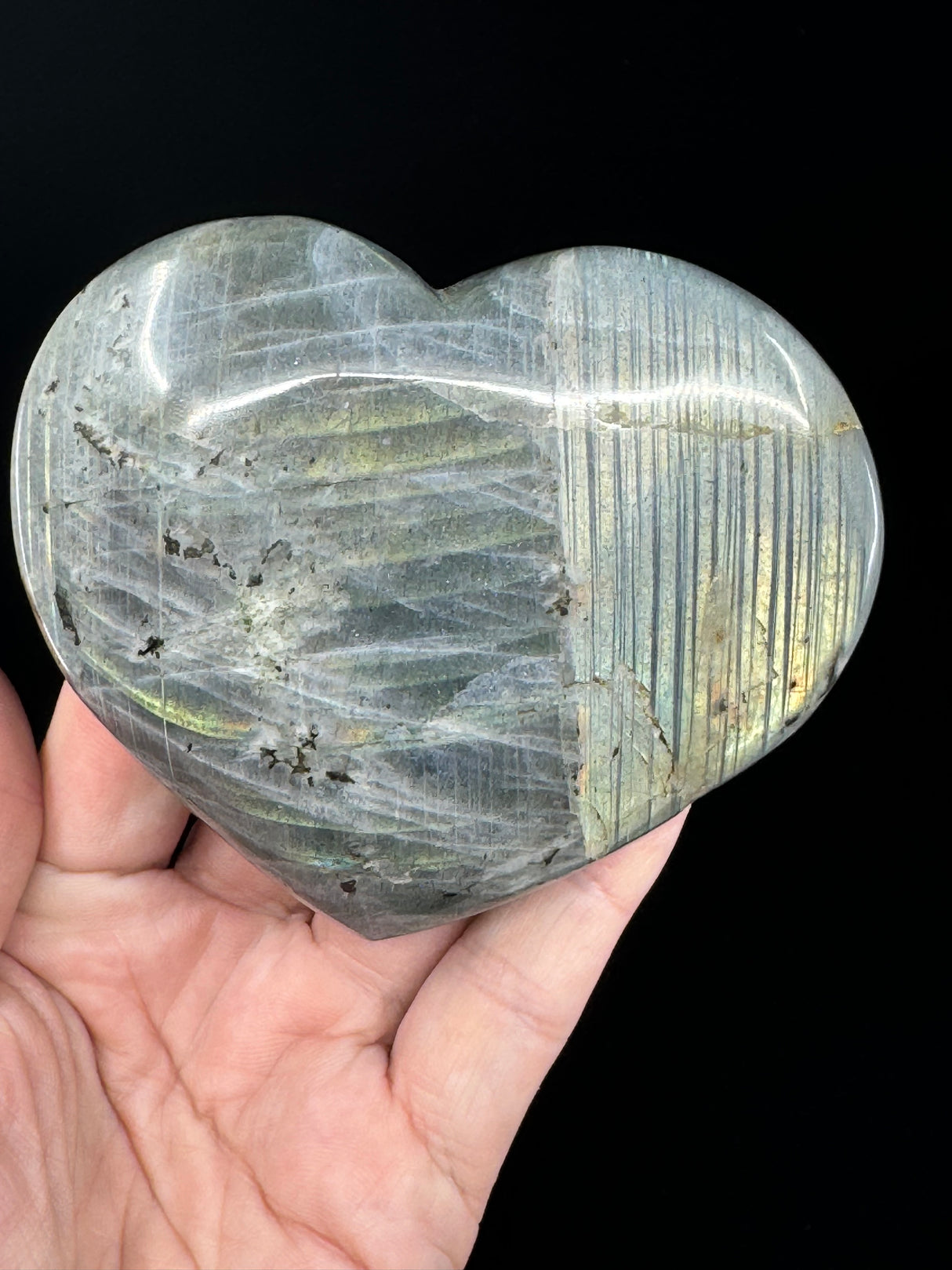 Labradorite Heart 355g - “I welcome change and transformation into my life”.