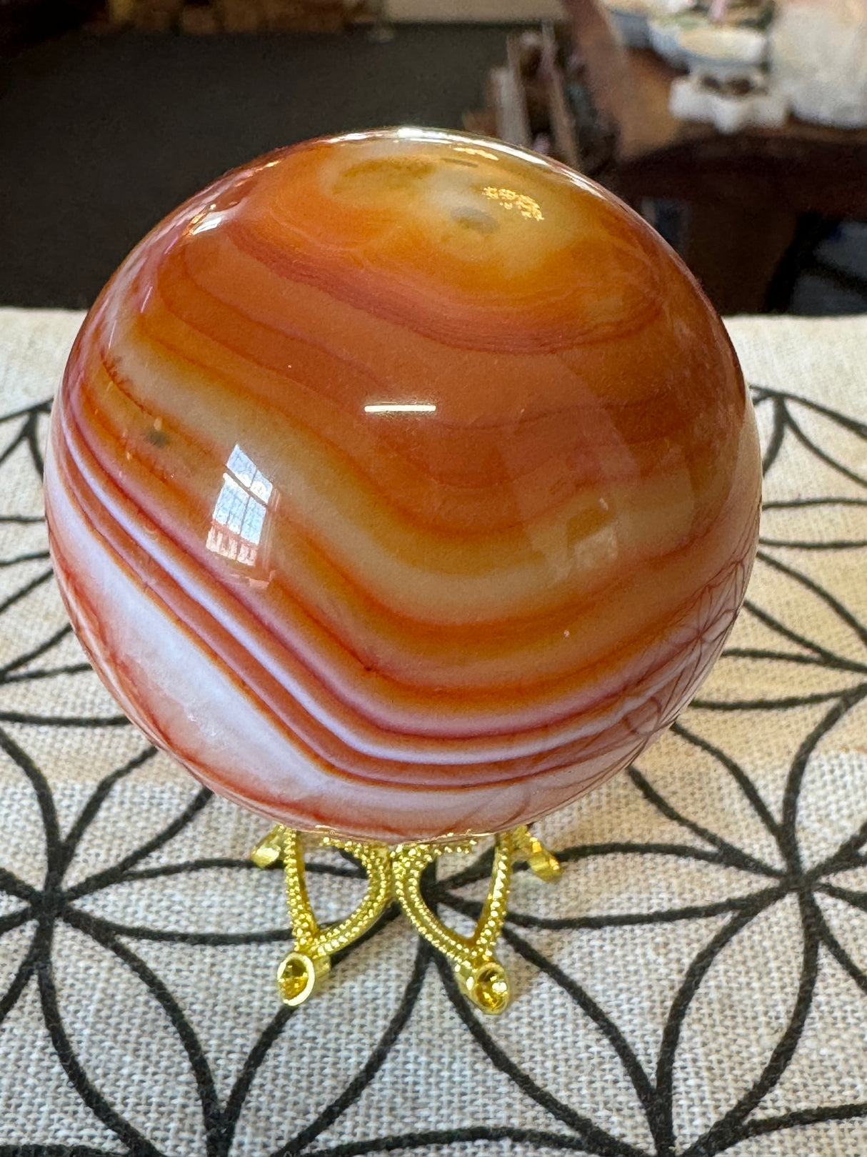 Sardonyx Sphere 211g - "I am filled with strength, courage, and vitality."