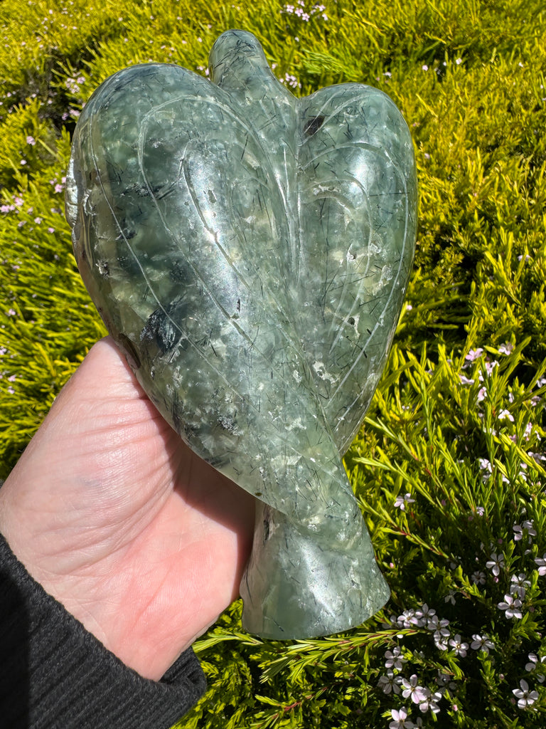 Prehnite and Epidote Angel Carving - 876g 18cm