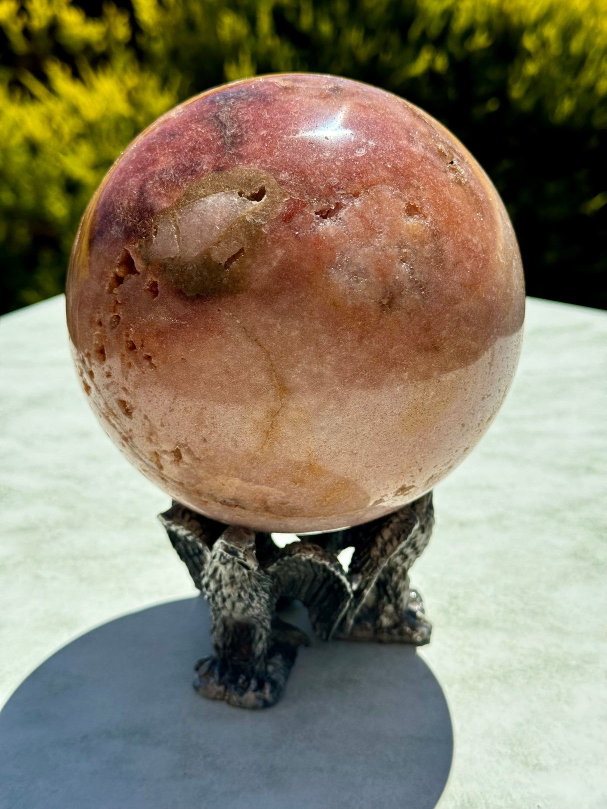 Pink Amethyst Sphere 2.421 Kilos 14cm- “ I am a strong and loving person”.