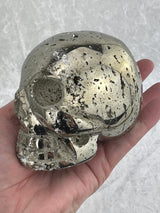 Pyrite Skull Carving #4 - 1.256kilos - Protection & Energy