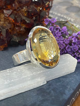 Citrine Silver Ring Size 10 #1 - “I am successful in all areas of life”.