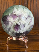 Snowflake Fluorite Sphere #7 285g - Concentration. Organised.