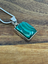 Malachite Silver Pendant - "I choose to radiate love, kindness, and positive energy."