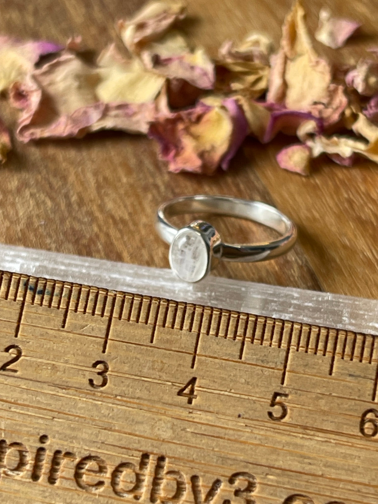 Rainbow Moonstone Silver Ring Size 7 - "My mind is open to new possibilities and opportunities”.