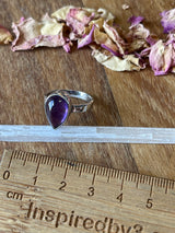 Amethyst Silver Ring Size 7 - “I trust my intuition and allow it to guide me each day”