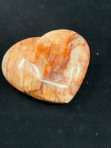 Fire Quartz Heart, Hematite Inclusions  180g - "My thoughts are clear, grounded, and focused."