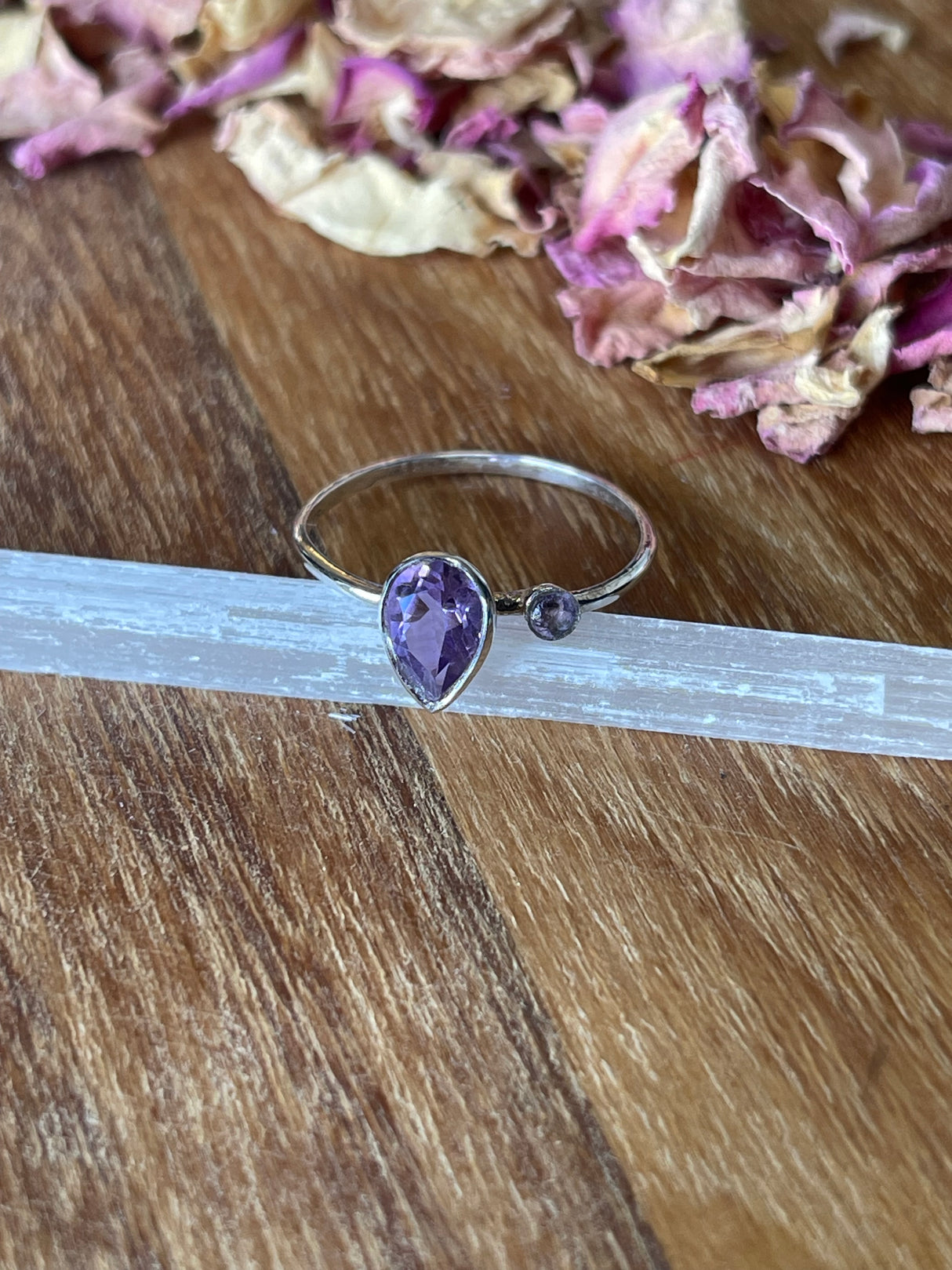 Amethyst Silver Ring Size 7 - “I trust my intuition and allow it to guide me each day”