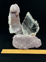 Flower Amethyst w Selenite Angel wing- 1.6kg