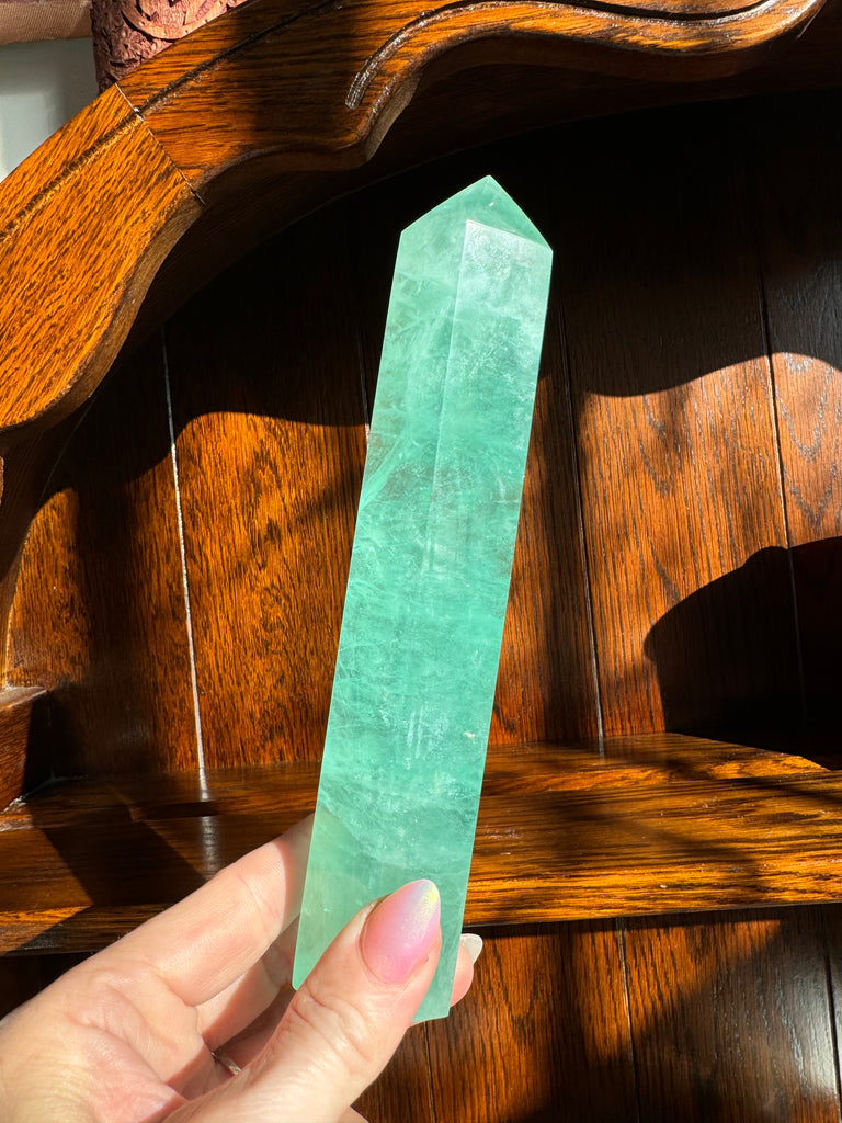 Green Fluorite Tower 18.5cm 505g - Concentration