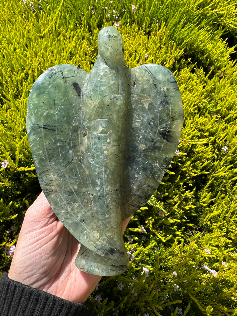 Prehnite and Epidote Angel Carving - 876g 18cm