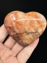 Fire Quartz Heart, Hematite Inclusions  180g - "My thoughts are clear, grounded, and focused."