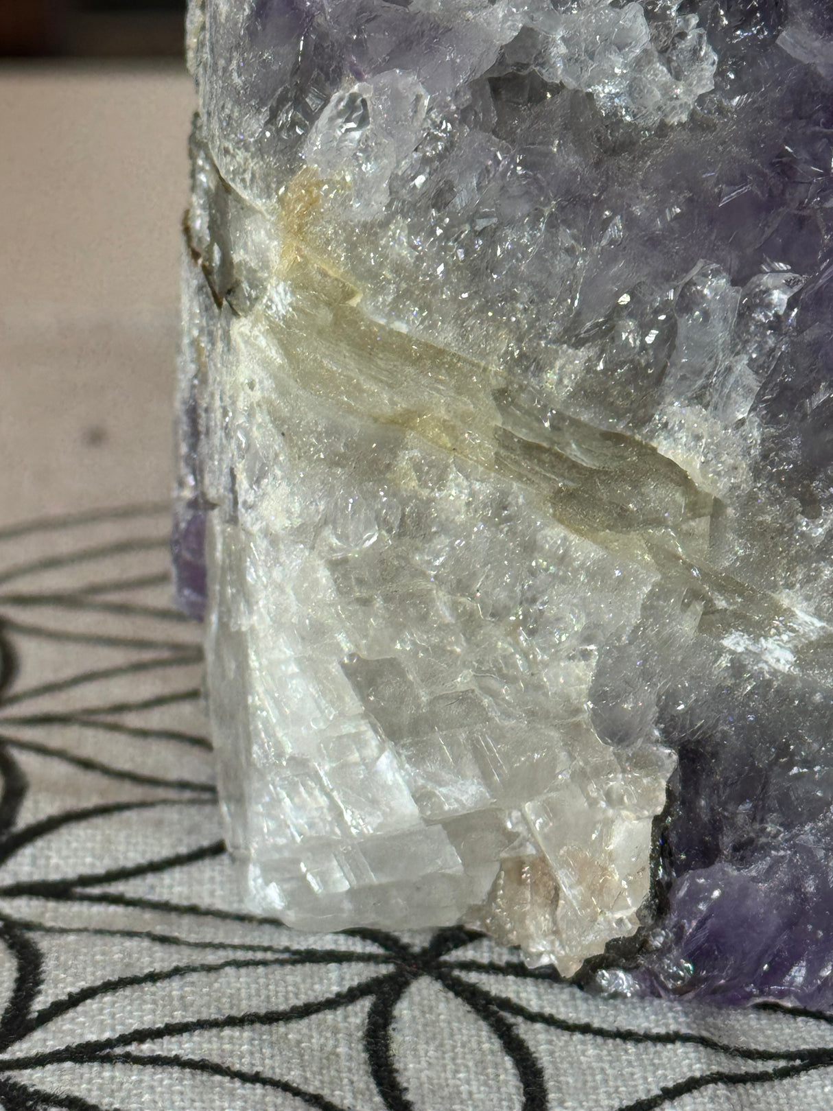 Amethyst Cluster with Calcite  1024g #39 -  “I trust my intuition and allow it to guide me each day”