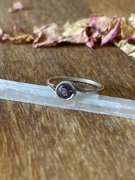 Amethyst Silver Ring Size 7 - “I trust my intuition and allow it to guide me each day”