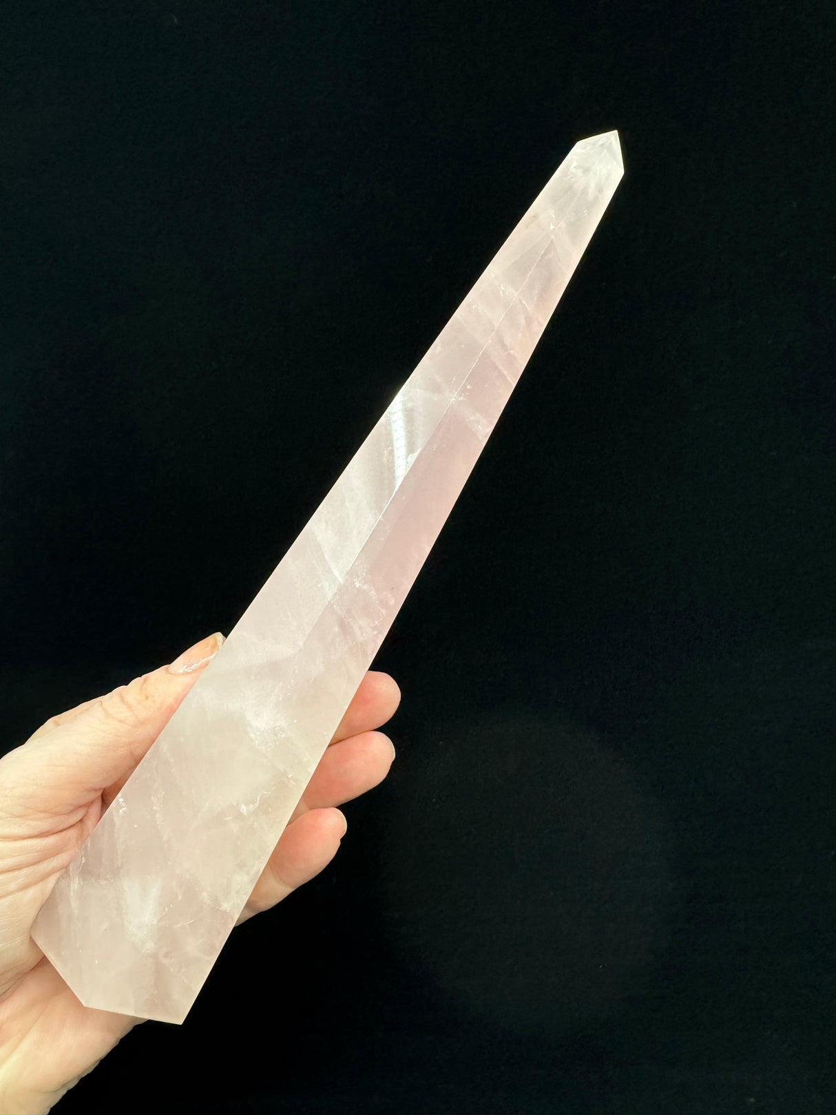 Rose Quartz Tower 24cm - 468g - “I radiate love, beauty, confidence and grace”.