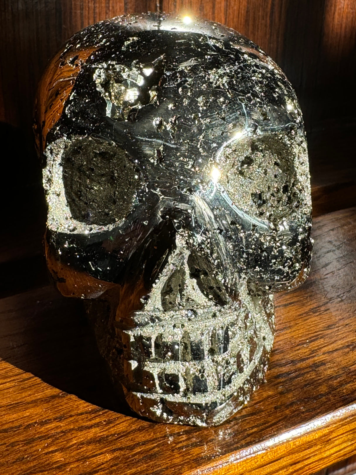 Pyrite Skull Carving #3 - 1.326kilos - Protection & Energy