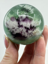 Snowflake Fluorite Sphere #2 300g - Concentration. Organised.