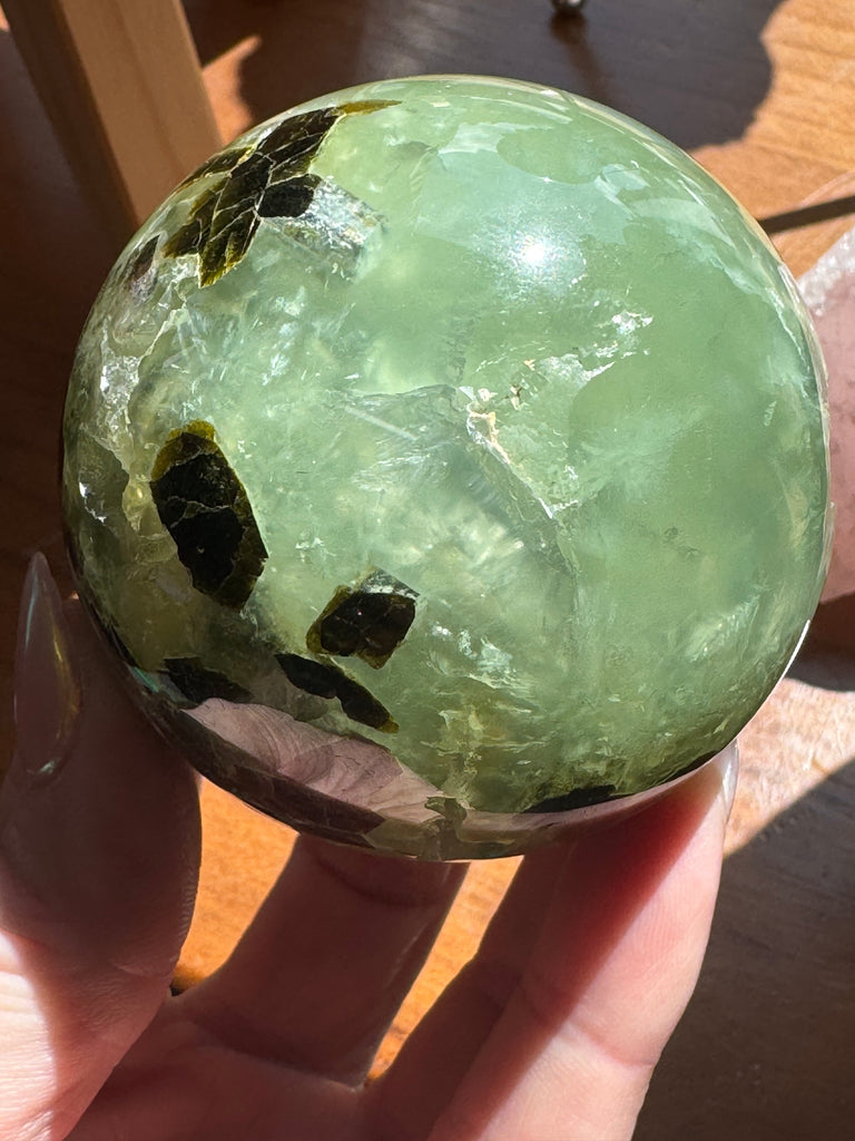 Prehnite and Epidote Sphere #3 450g 7cm