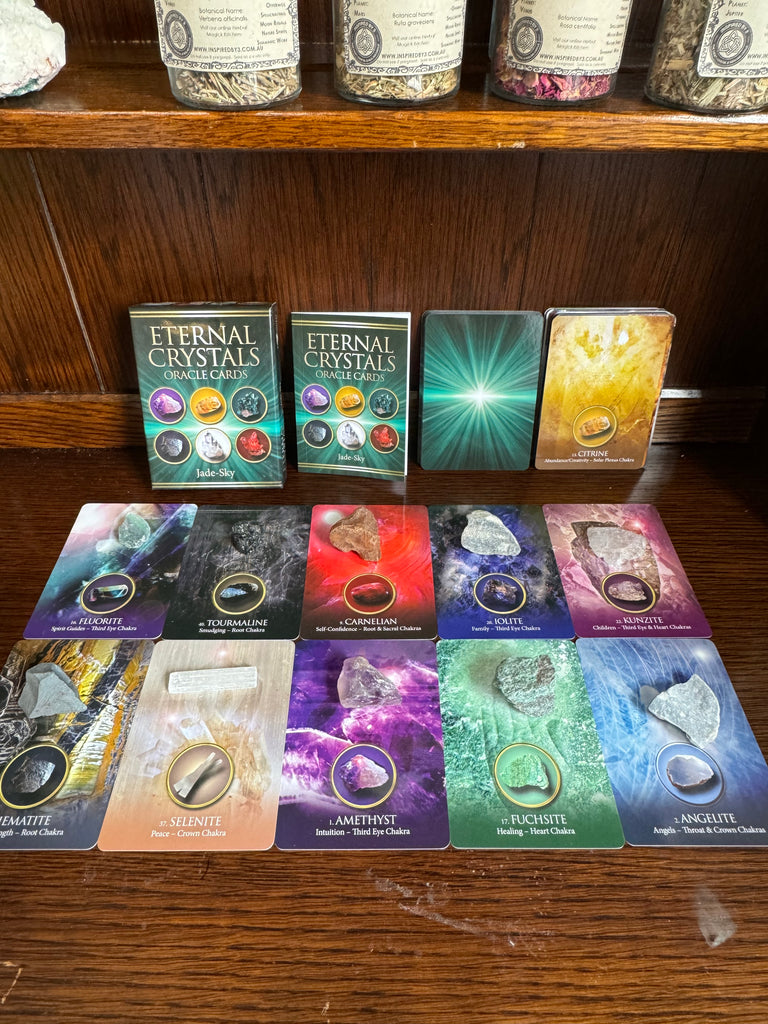 Eternal Crystals Oracle Cards & 10 Chakra Healing Crystals Gift Set