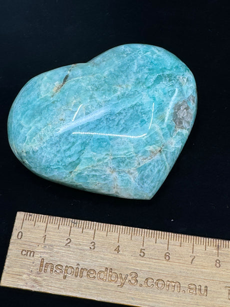 Amazonite Heart 248g - "I speak my truth with courage and confidence".