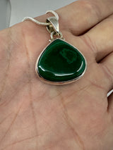 Malachite Silver Pendant - "I choose to radiate love, kindness, and positive energy."