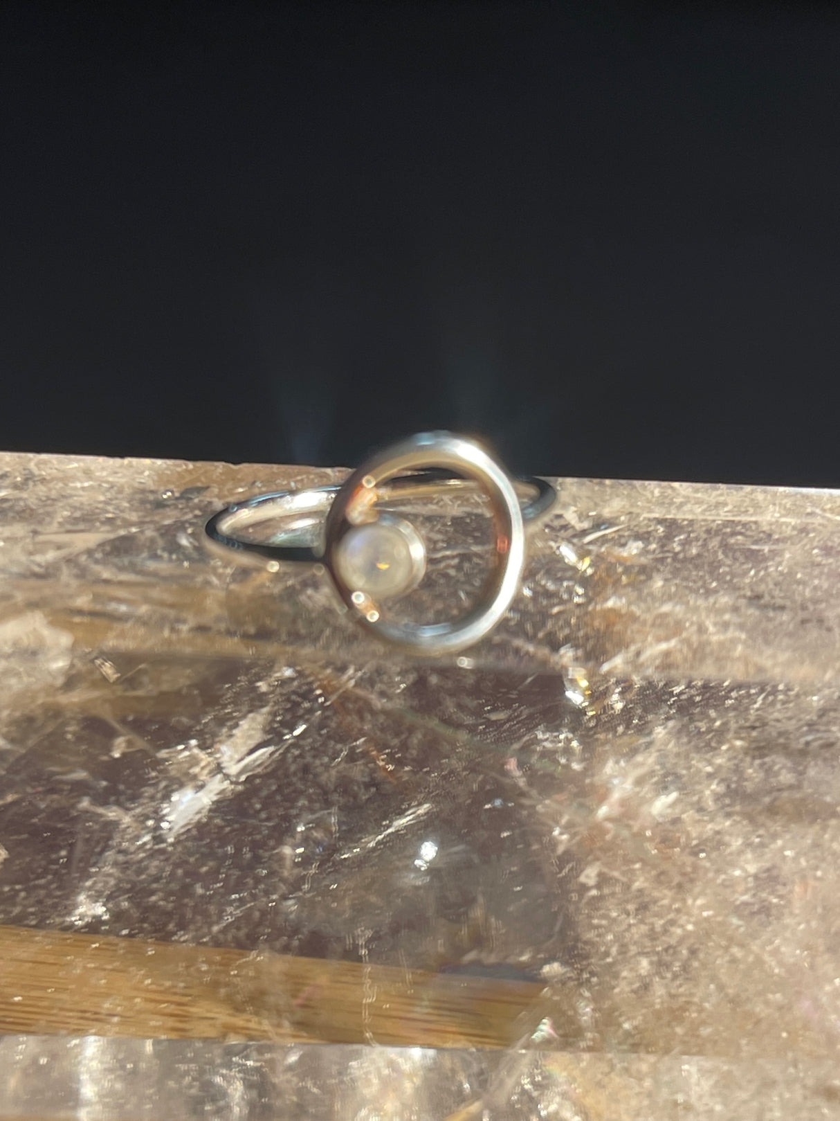 Rainbow Moonstone Silver Ring- Size 5 - “My mind is open to new possibilities and opportunities”.