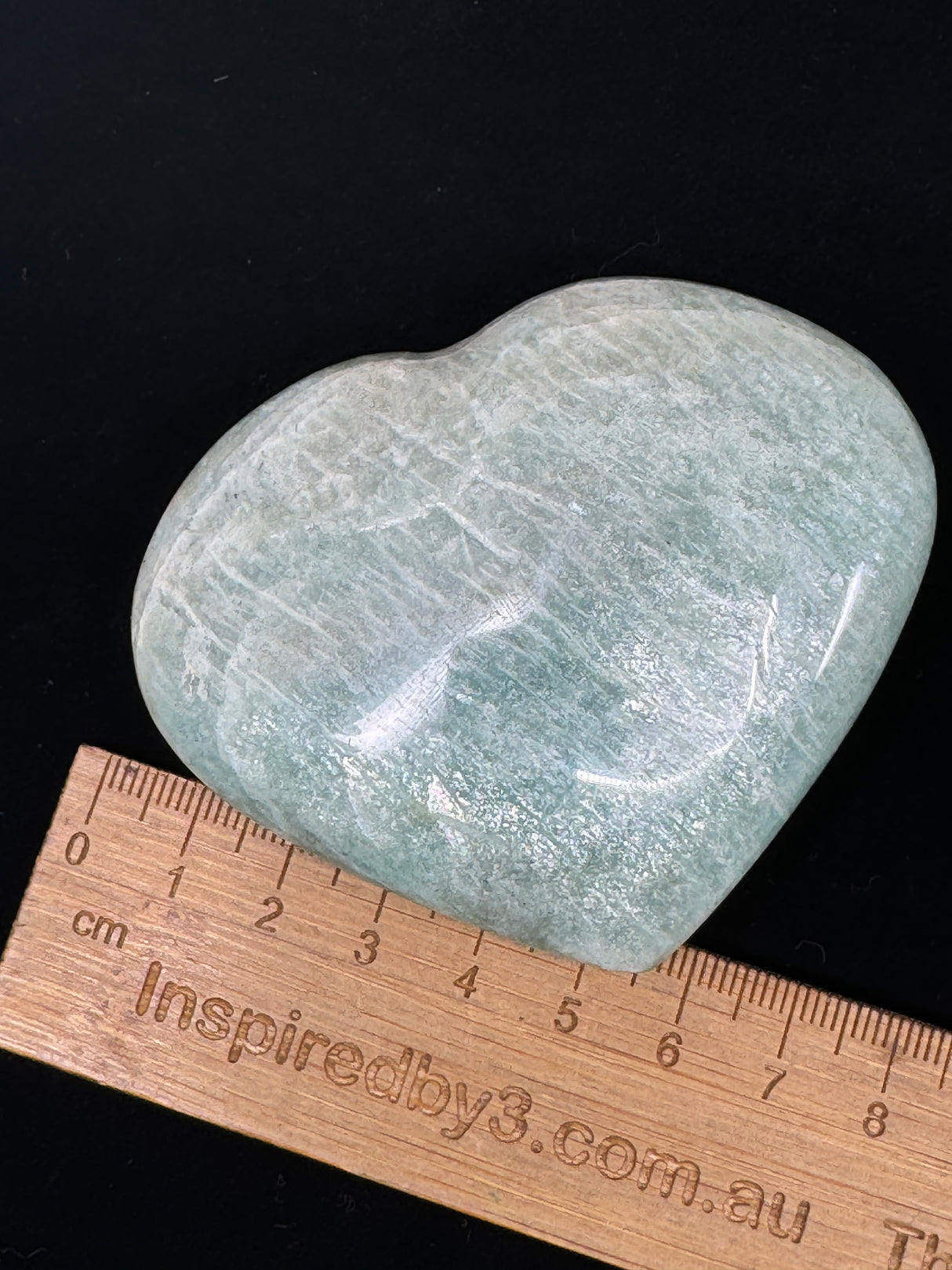 Amazonite Heart 162g - "I speak my truth with courage and confidence".