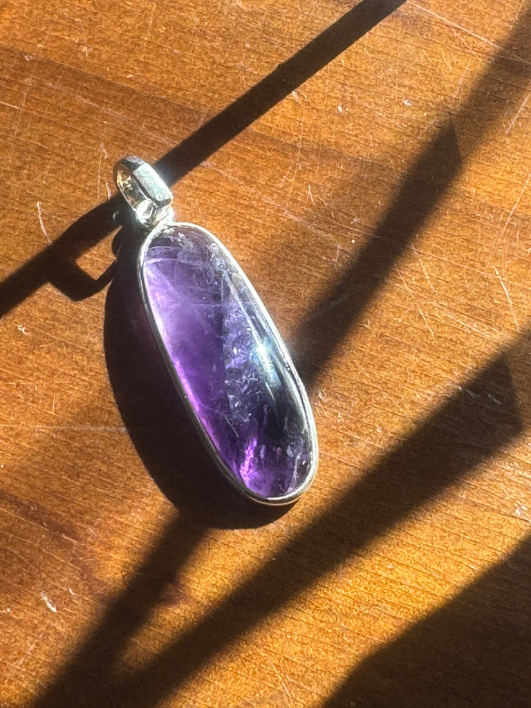 Amethyst Silver Pendant - Intuition & Protection