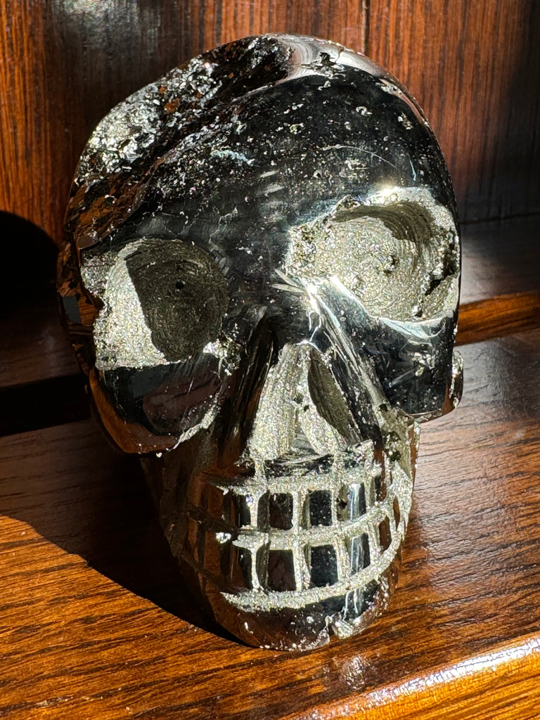 Pyrite Skull Carving #7 - 1.044kilos - Protection & Energy