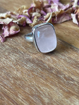 Rose Quartz Silver Ring Size 7 - “I radiate love, beauty, confidence and grace”.