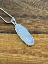 Moonstone Rainbow Silver Pendant - “My mind is open to new possibilities and opportunities”.