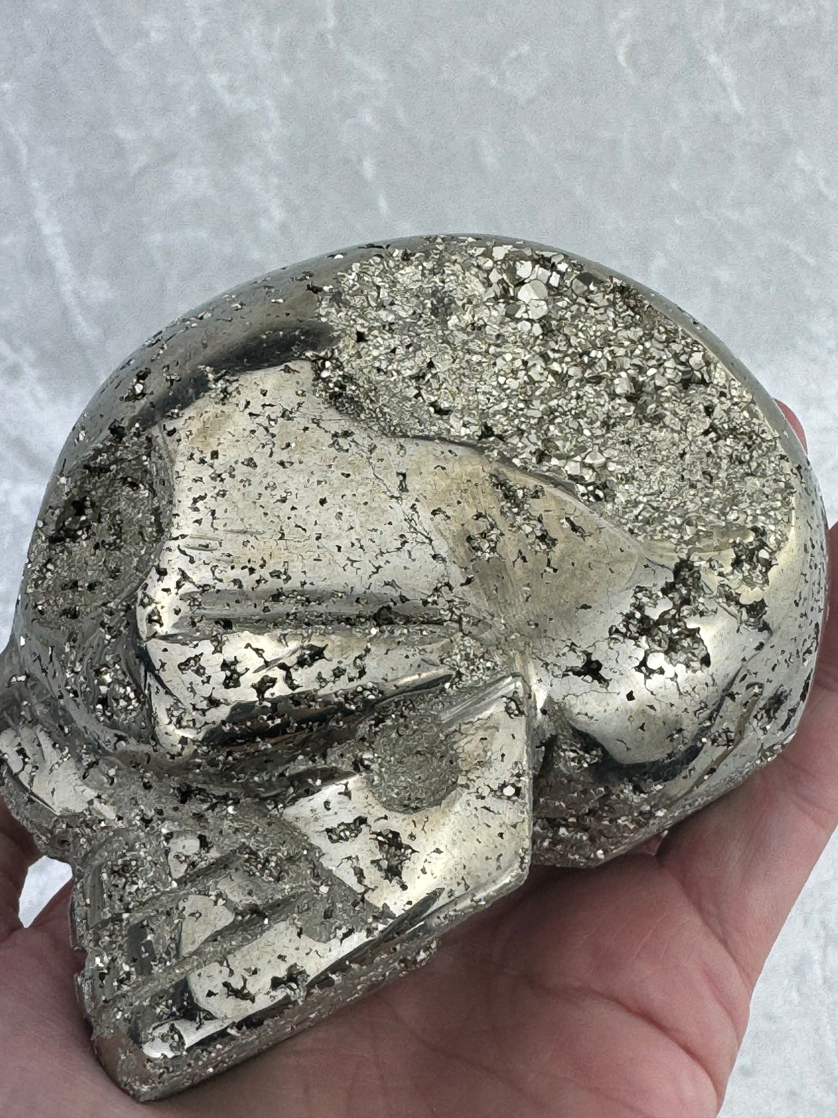 Pyrite Skull Carving #3 - 1.326kilos - Protection & Energy