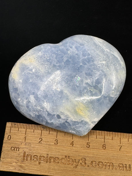 Blue Calcite Heart 206g - “I do not allow outside influences to disturb my inner peace”.