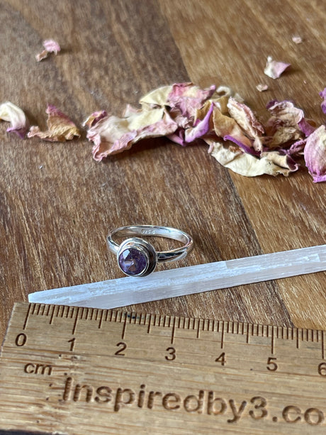 Amethyst Silver Ring Size 7 - “I trust my intuition and allow it to guide me each day”